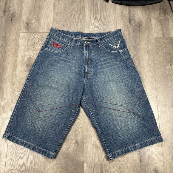 Vintage Don Blue Denim Shorts Men’s Embroidered Baggy Y2K Size 34 - Picture 5 of 9